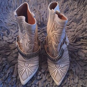One of a kind beautiful custom booties all Leather